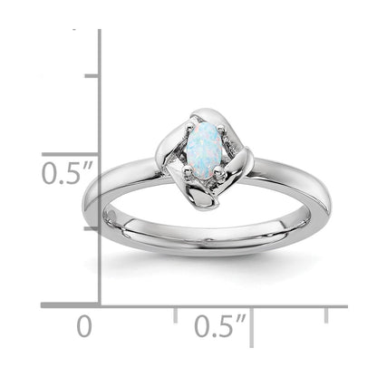 Sterling Silver Stackable Expressions Created Opal Ring