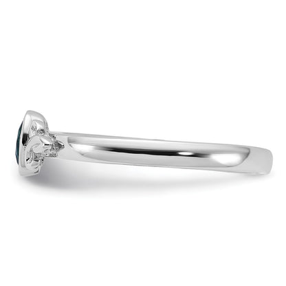 Sterling Silver Stackable Expressions Created Emerald Ring