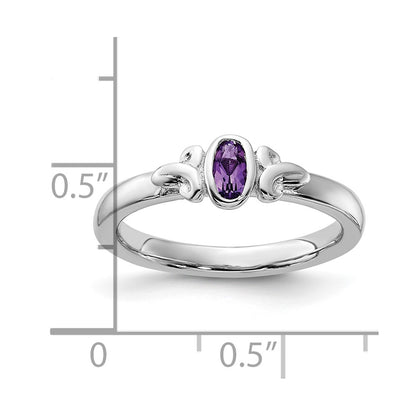 Sterling Silver Stackable Expressions Amethyst Ring
