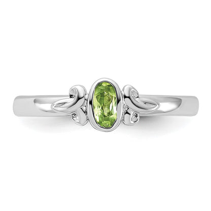 Sterling Silver Stackable Expressions Peridot Ring