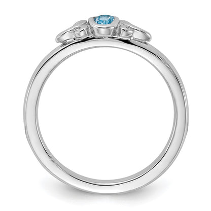 Sterling Silver Stackable Expressions Blue Topaz Ring