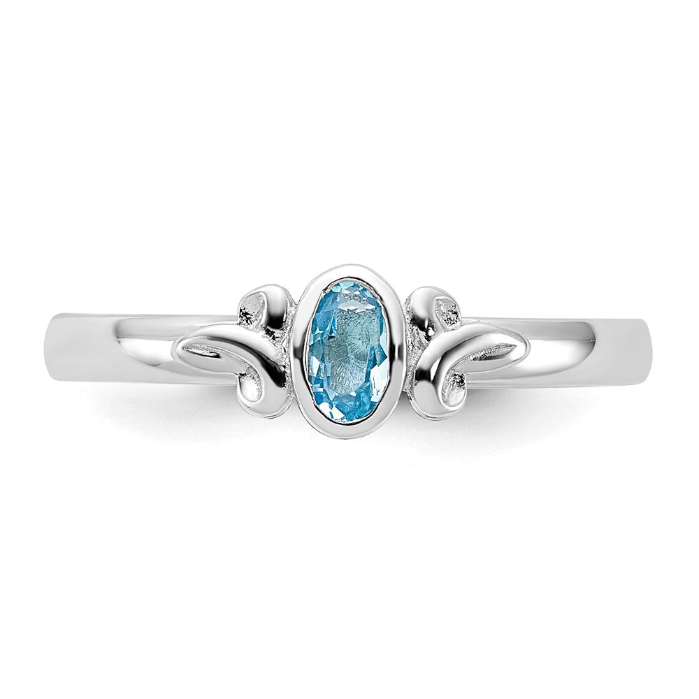 Sterling Silver Stackable Expressions Blue Topaz Ring