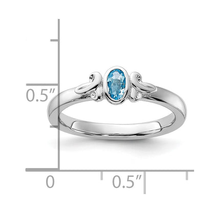 Sterling Silver Stackable Expressions Blue Topaz Ring