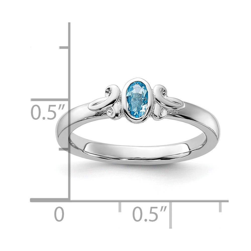 Sterling Silver Stackable Expressions Blue Topaz Ring