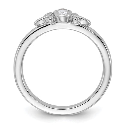 Sterling Silver Stackable Expressions Created White Sapphire Ring