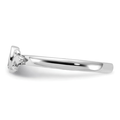 Sterling Silver Stackable Expressions Created White Sapphire Ring