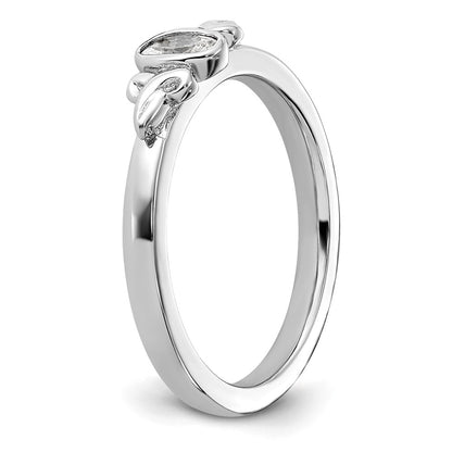 Sterling Silver Stackable Expressions Created White Sapphire Ring