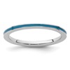 Sterling Silver Stackable Expressions Blue Enameled 1.5mm Ring
