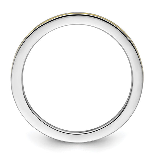 Sterling Silver Stackable Expressions Yellow Enameled 1.5mm Ring