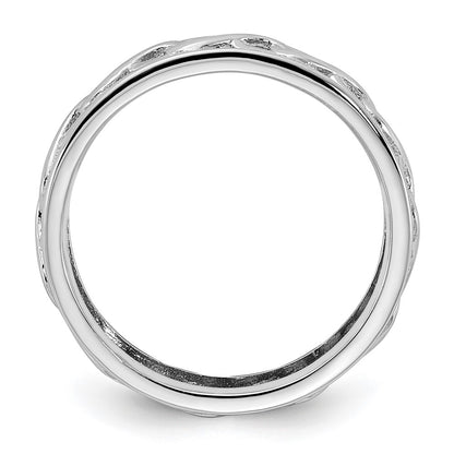 Sterling Silver Stackable Expressions Carved Band Ring