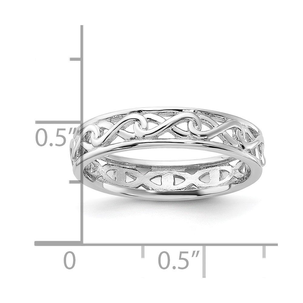 Sterling Silver Stackable Expressions Carved Band Ring