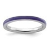 Sterling Silver Stackable Expressions Purple Enameled 2.25mm Ring