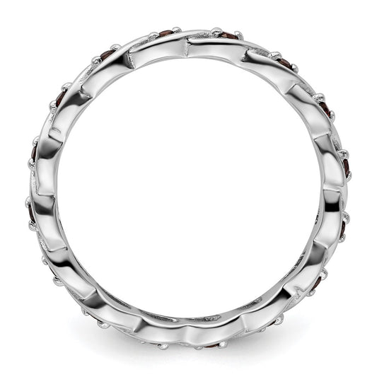 Sterling Silver Stackable Expressions Garnet Ring