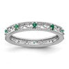 Sterling Silver Stackable Expressions Created Emerald Ring