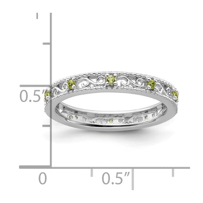 Sterling Silver Stackable Expressions Peridot Ring