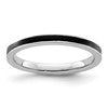 Sterling Silver Stackable Expressions Black Enameled 2.25mm Ring