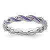 Sterling Silver Stackable Expressions Purple Enamel Ring