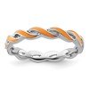 Sterling Silver Stackable Expressions Orange Enamel Ring
