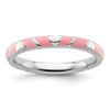 Sterling Silver Stackable Expressions Pink Enamel Heart Ring