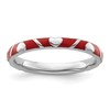Sterling Silver Stackable Expressions Red Enamel Heart Ring