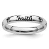 Sterling Silver Stackable Expressions Black Enamel Faith Ring