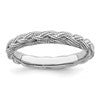 Sterling Silver Stackable Expressions Rhodium-plated Twist Ring