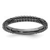 Sterling Silver Stackable Expressions Ruthenium-plated Patterned Ring