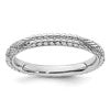 Sterling Silver Stackable Expressions Rhodium-plated Patterned Ring