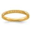 Sterling Silver Stackable Expressions Gold-plated Patterned Ring