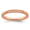 Sterling Silver Stackable Expressions Rose Gold-plated Patterned Ring