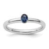Sterling Silver Stackable Expressions Created Sapphire Single Stone Ring