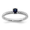 Sterling Silver Stackable Expressions Created Sapphire Single Stone Ring