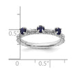Sterling Silver Stackable Expressions Created Sapphire Three Stone Ring