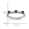 Sterling Silver Stackable Expressions Created Sapphire Three Stone Ring