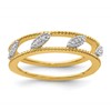 Sterling Silver Stackable Expressions Gold-plated Diamond Jacket Ring