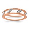 Sterling Silver Stackable Expressions Rose Gold-plated Diamond Jacket Ring