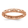 Sterling Silver Stackable Expressions Pink-plated Carved Ring