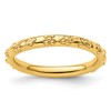 Sterling Silver Stackable Expressions Gold-plated Textured Ring
