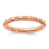 Sterling Silver Stackable Expressions Pink-plated Textured Ring