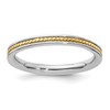 Sterling Silver Stackable Expressions Gold-plated Channeled Ring