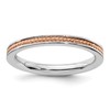 Sterling Silver Stackable Expressions Pink-plated Channeled Ring