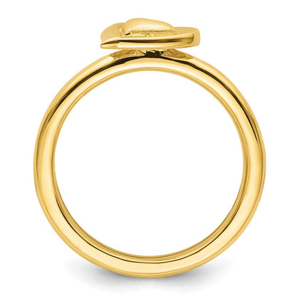 Sterling Silver Stackable Expressions Gold-plated Heart Ring