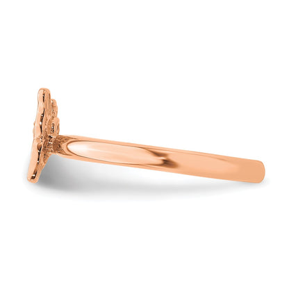 SS Stackable Expressions Rose Gold-plated Butterfly w/Diamond Ring