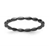 Sterling Silver Stackable Expressions Black-plated Rice Bead Ring