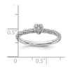 Sterling Silver Diamond Stackable Expressions Textured Heart Ring