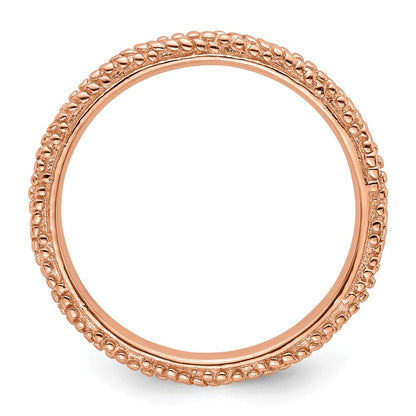Sterling Silver Stackable Expressions Polished Rose Gold-plated Ring