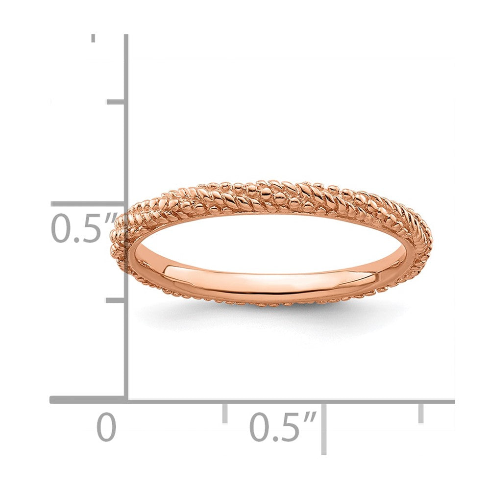Sterling Silver Stackable Expressions Polished Rose Gold-plated Ring