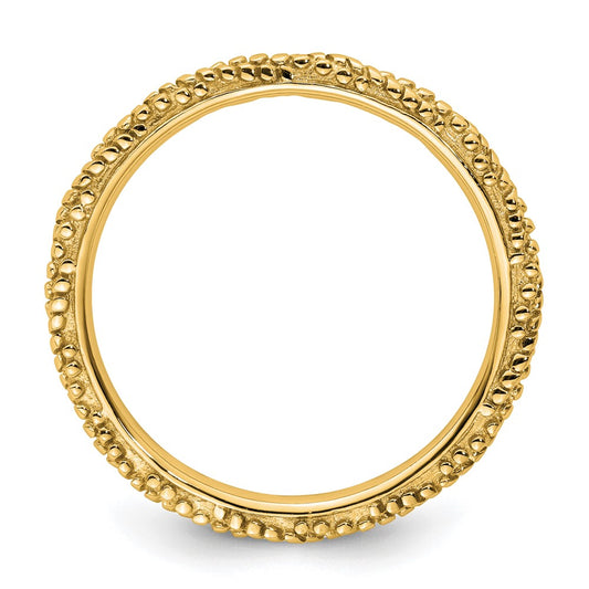 Sterling Silver Stackable Expressions Polished Gold-plated Ring