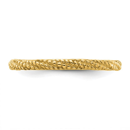 Sterling Silver Stackable Expressions Polished Gold-plated Ring