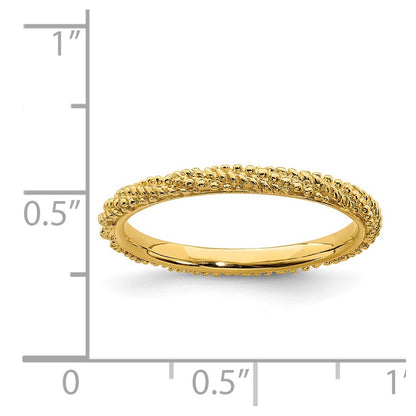 Sterling Silver Stackable Expressions Polished Gold-plated Ring